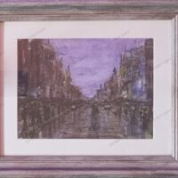 Impressionist street scene, original A5